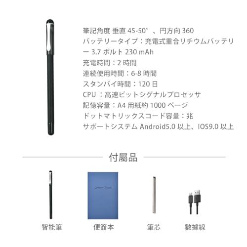 Ophayapen Ophayapen Digital Smart Pen+Small Notepad, Real-time Sync for Digitizing, Storing, and Sharing Paper Notes, Ideal for Note Taking, Drawing, Classroom, Meetings, Compatible with Android and iOS