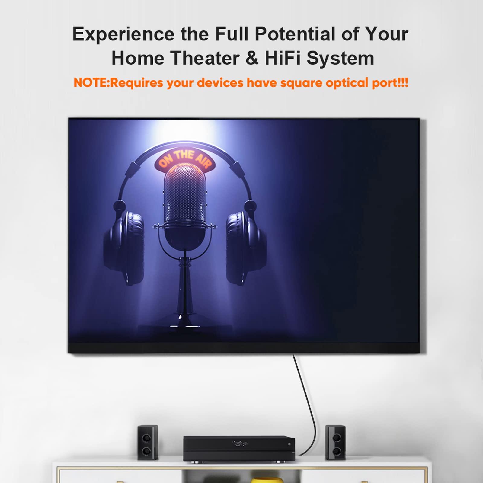 CableCreation CableCreation 12FT Digital Optical Audio Cable, Toslink Cable Male to Male Digital Optical Cable with Gold-Plated Connector for Home Theater, Sound Bar, VD/CD Player,Blu-ray Players &More