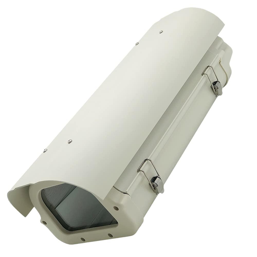 ETRSAIRL 15 Inch Large Size Outdoor Weatherproof Heavy Duty Aluminum CCTV Housing Security Surveillance Camera Housing Camera Mount Enclosure with Clear Glass Window Double Lock