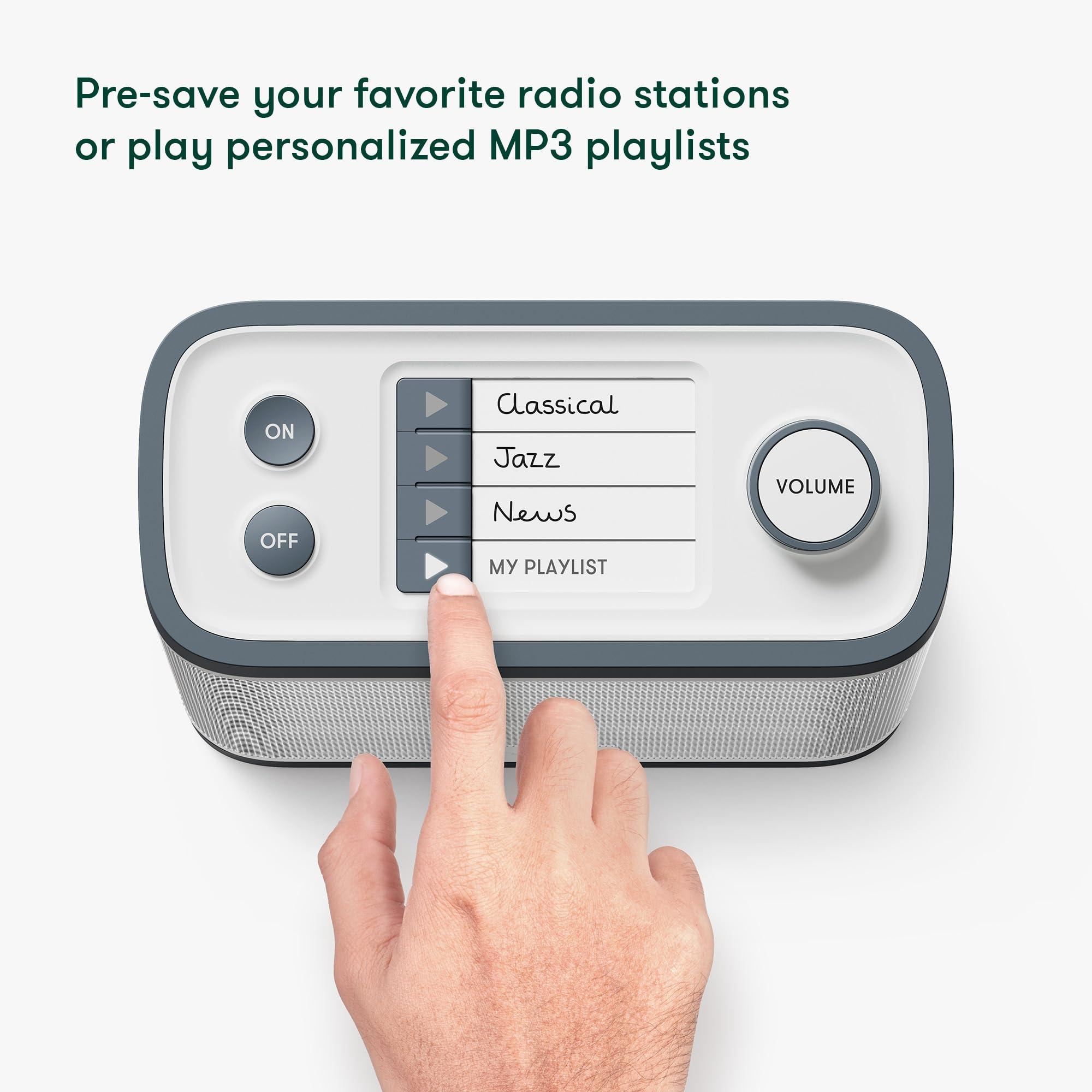 Relish Relish - Simple Portable FM Radio and MP3 Music Player for Seniors, Elderly or Visually Impaired Large Buttons, Simple Design, Easy to Use