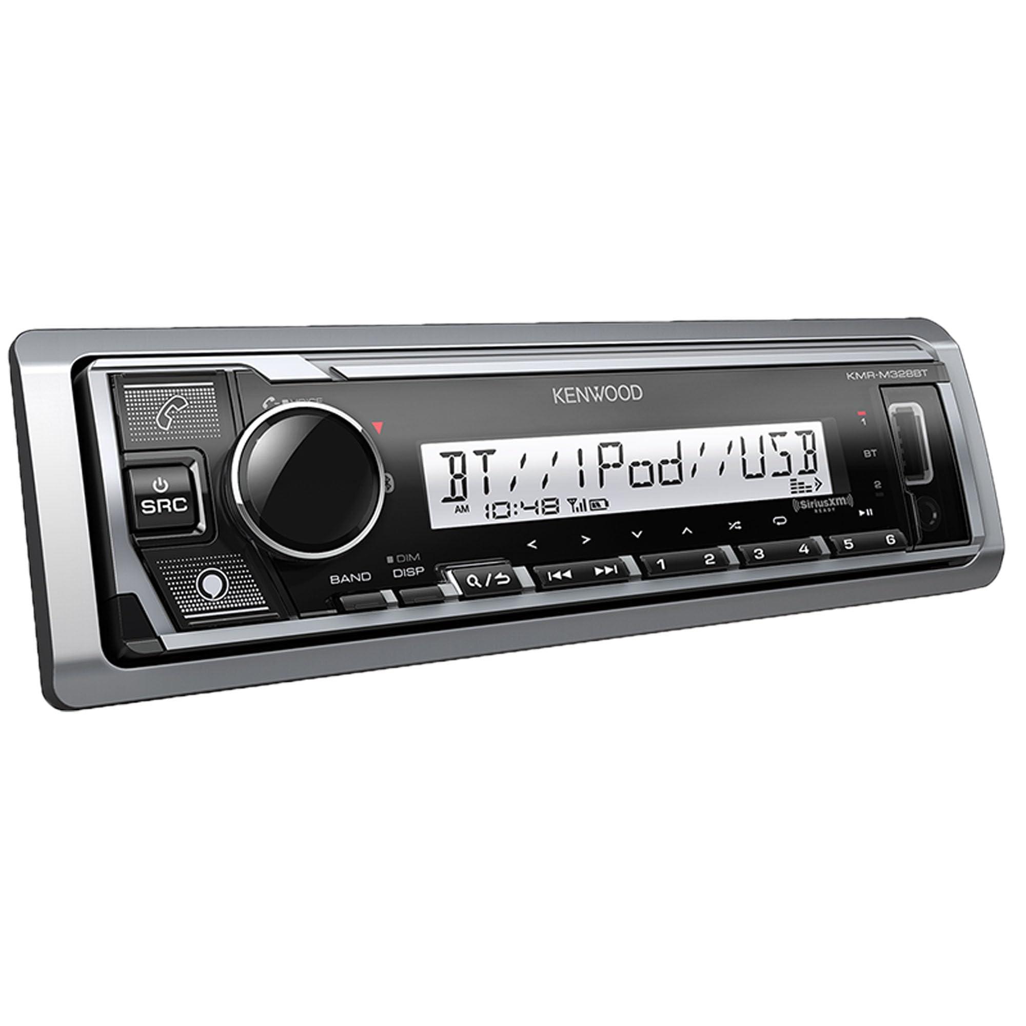 Kenwood KENWOOD KMR-D382BT Car & Marine Stereo - Single Din, Bluetooth Audio, CD USB MP3, Aux in, AM FM Radio SiriusXM Ready, Weatherproof (Audio Package: Receiver & Speakers)