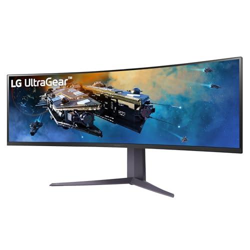 LG LG 45GR75DC-B Ultragear Curved Gaming Monitor 45-Inch 32:9 Dual QHD 1ms 200Hz VESA DisplayHDR 600 with DCI-P3 95% AMD FreeSync Premium Pro Enhanced Gaming GUI DTS HP:X 3-Way Adjustable Stand - Black