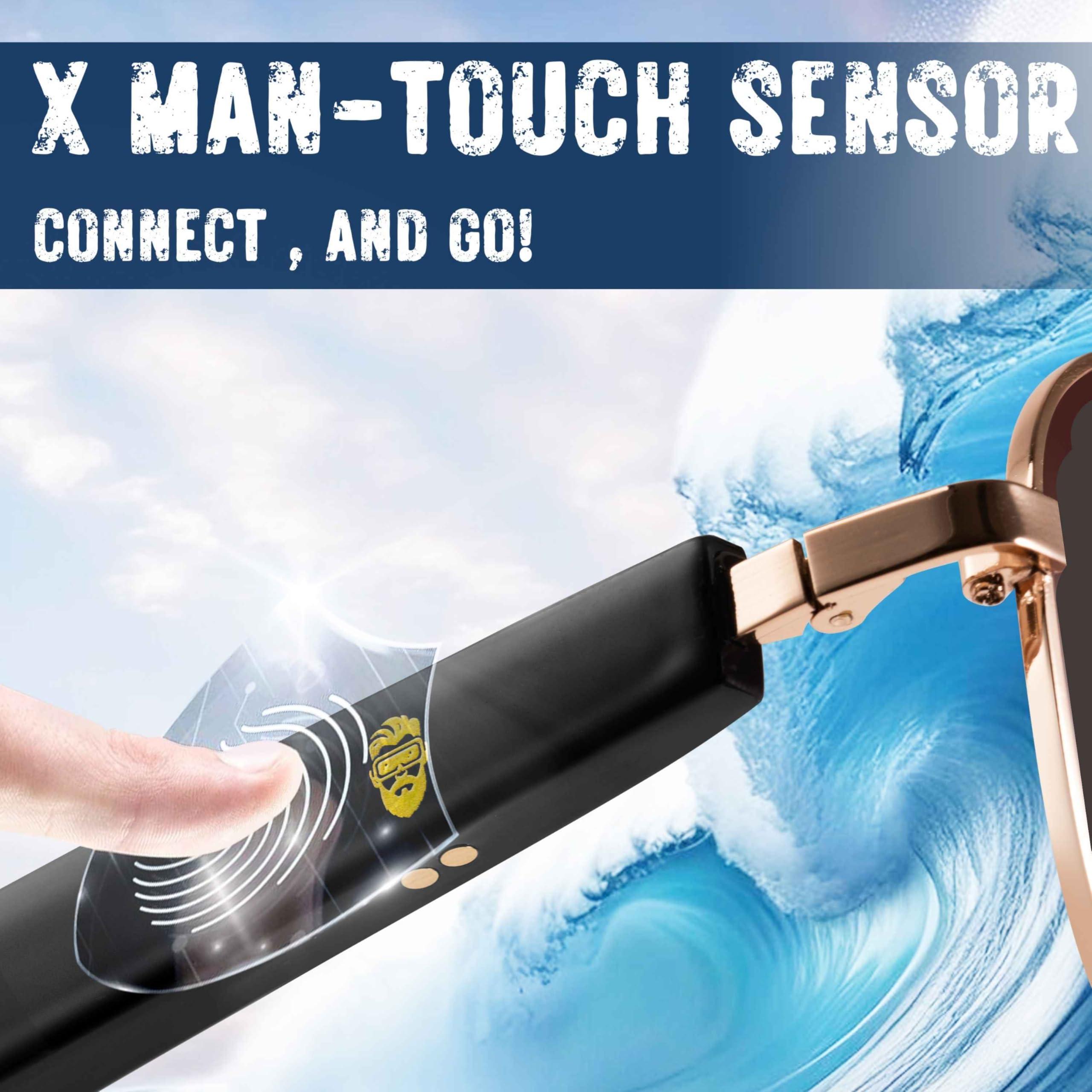 XR Loud XR Loud Smart Sunglasses with Bluetooth for Men Women, New 5.3 Android Siri Touch and Voice Assistant with Speakers, 120H SB, Aviator (Black Dominator)