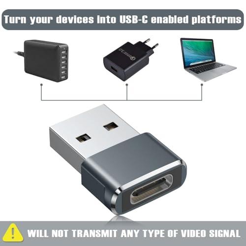 Basesailor Basesailor USB to USB C Adapter for iPhone 16 Charger 2Pack,USBC Female to A Male OTG Type C Converter for Apple Watch Ultra iWatch 7 8 9 10,iPhone 15 14 13 Plus Pro Max,AirPods,iPad,Car,Samsung S24