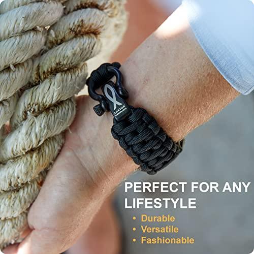 Savior Survival Gear Savior Survival Gear Paracord Watch Band Compatible with Apple 42mm and 44mm Apple Watch - Paracord Watch Band with Stainless Steel Adjustable Shackle (550 Paracord, Black, X-Large)