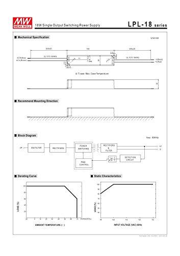 MEAN WELL [PowerNex] Mean Well LPL-18-12 70PCS/ Box Single Output LED Switching Power Supply