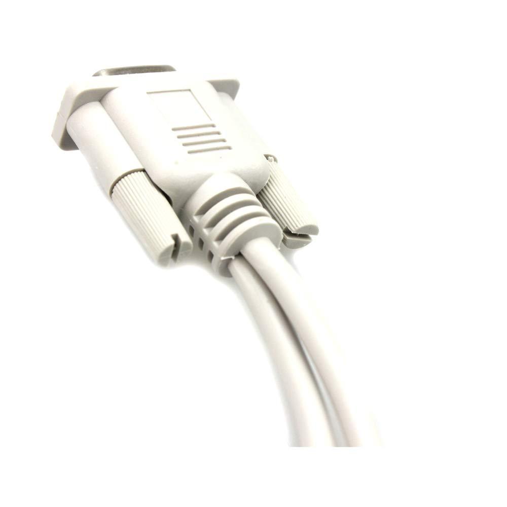 SATMW DB9 Male to 2 Female Serial Rs232 Splitter Cable Rs232 Male to 2 Female 2 in One Cable for Cash Register Displays - White