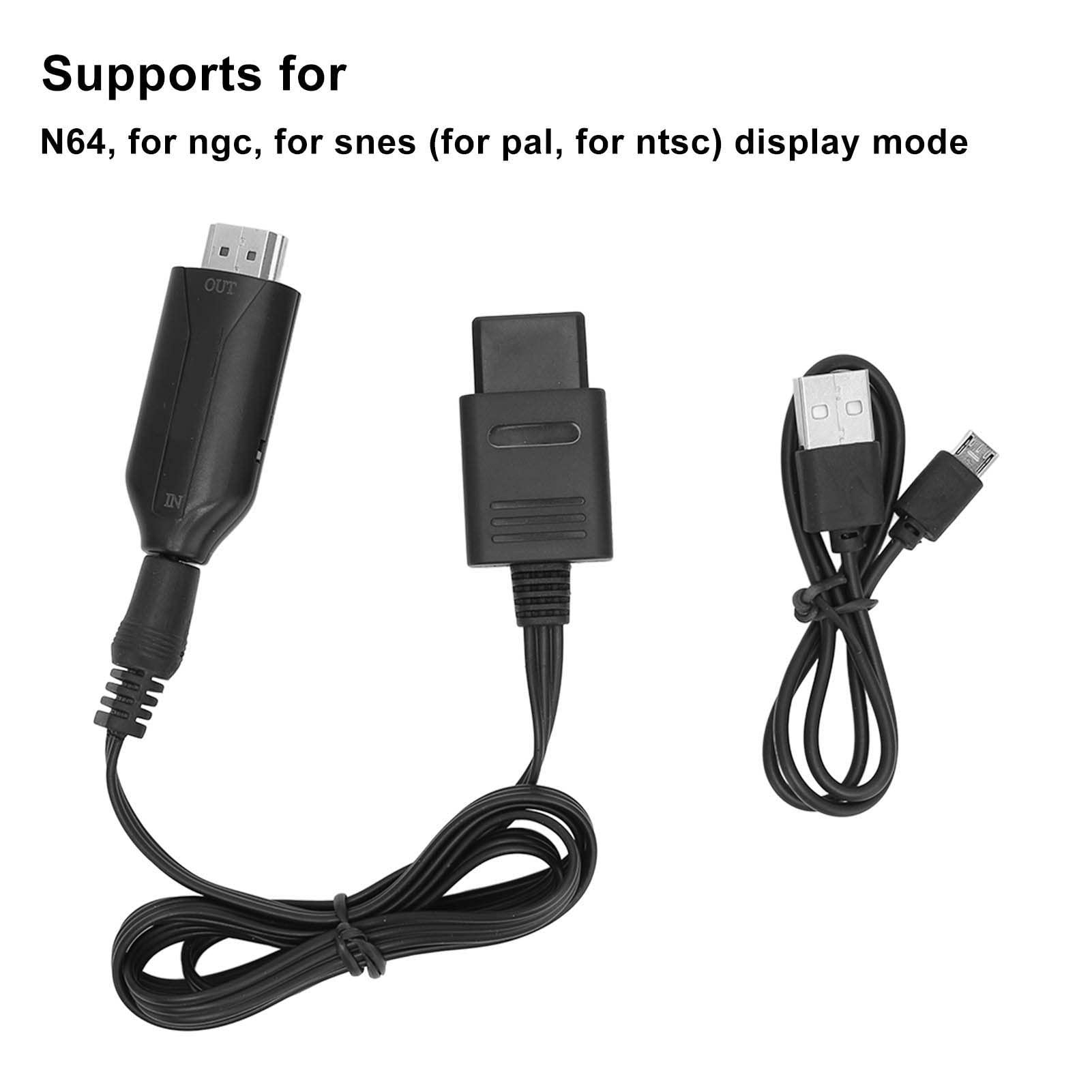 SUNGOOYUE HDMI Cable for N64, N64 to HDMI Converter HDMI Cable Adapter Converts with Power Cord Compatible with N64/NGC/SNES Game Console