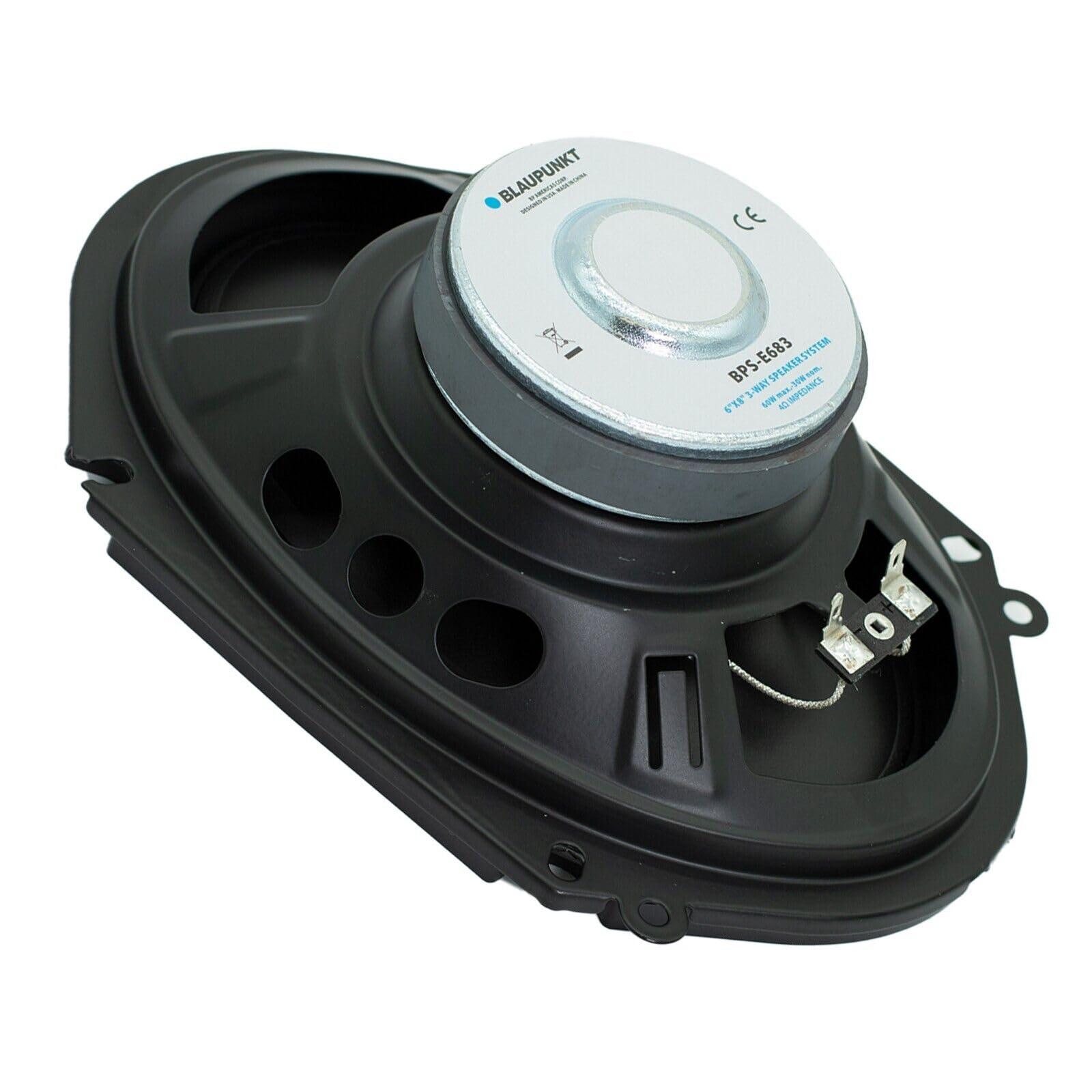BLAUPUNKT BLAUPUNKT BPS-E683 6x8 3-Way Car Speakers 120W - High-Performance, Full-Range Sound, Easy Installation Pair Bundle with Gravity Magnet Phone Holder