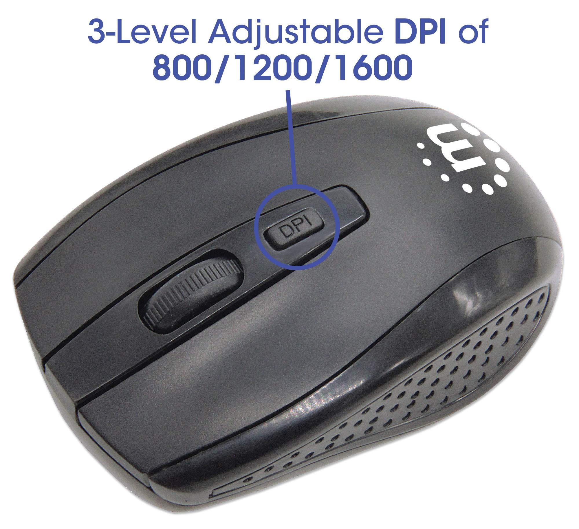 MANHATTAN Manhattan Wireless Keyboard and Mouse Combo - Full-Size USB Wireless Keyboard Mouse Set with 2.4GHz Dongle for PC Computer Laptop - Compatible with Windows and Mac 3 Year Warranty - Black 178990