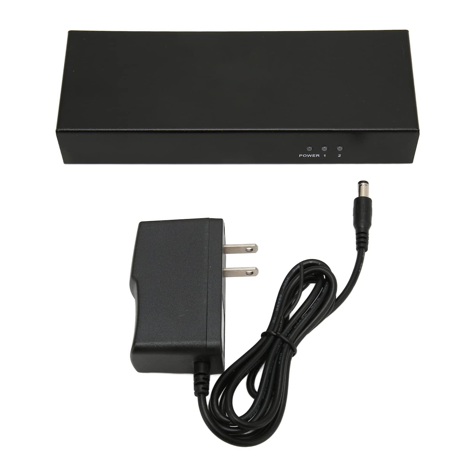 Hilitand DVI Splitter 1 in 2 Out, Support 30/36 Bit Color 1080P Lossless Monitors Distribution Duplicator Video Splitter DVI Switcher for PC Laptop DVR Projector HDTV