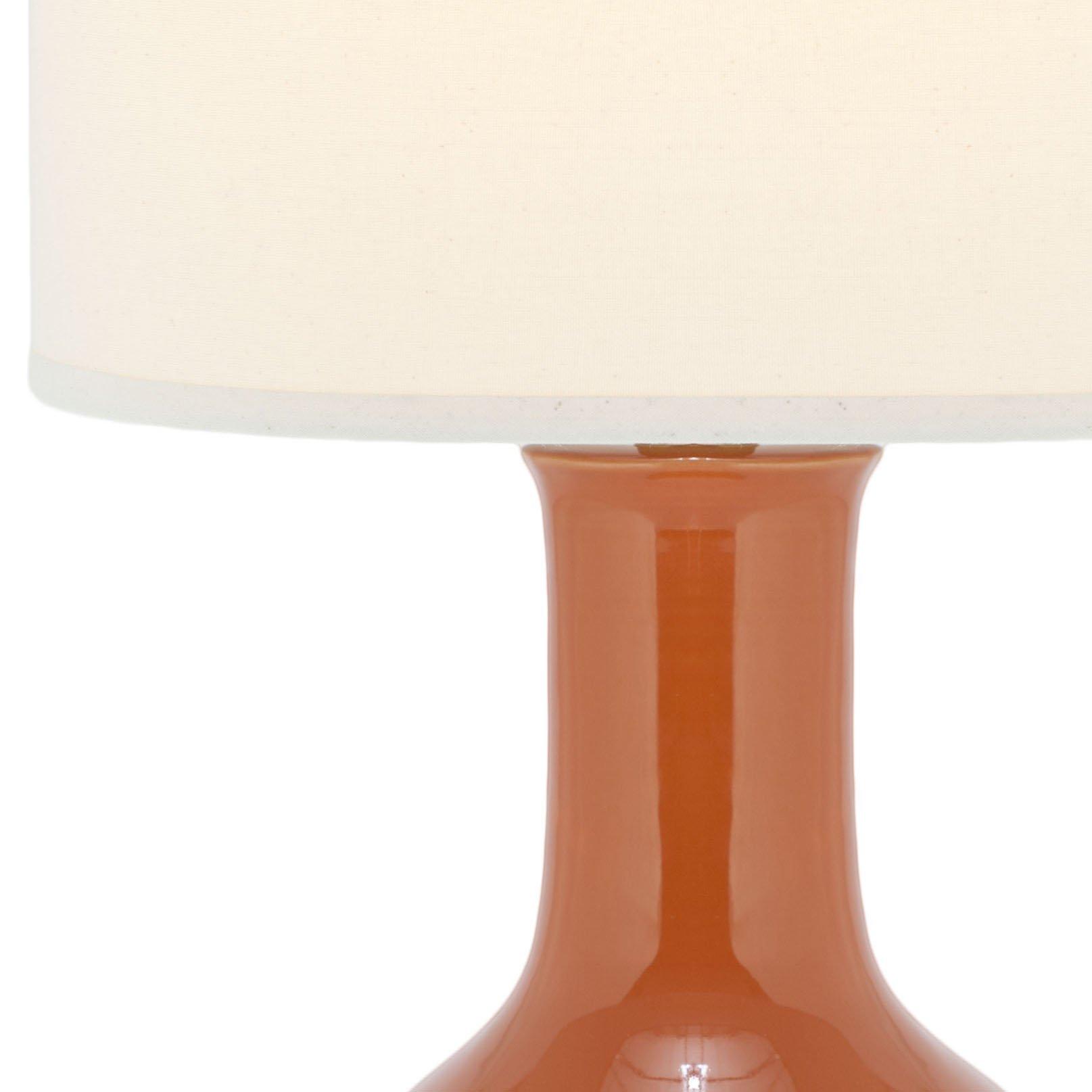 Safavieh SAFAVIEH Lighting Collection Paris Modern Orange Ceramic 28-inch Bedroom Living Room Home Office Desk Nightstand Table Lamp (LED Bulb Included)