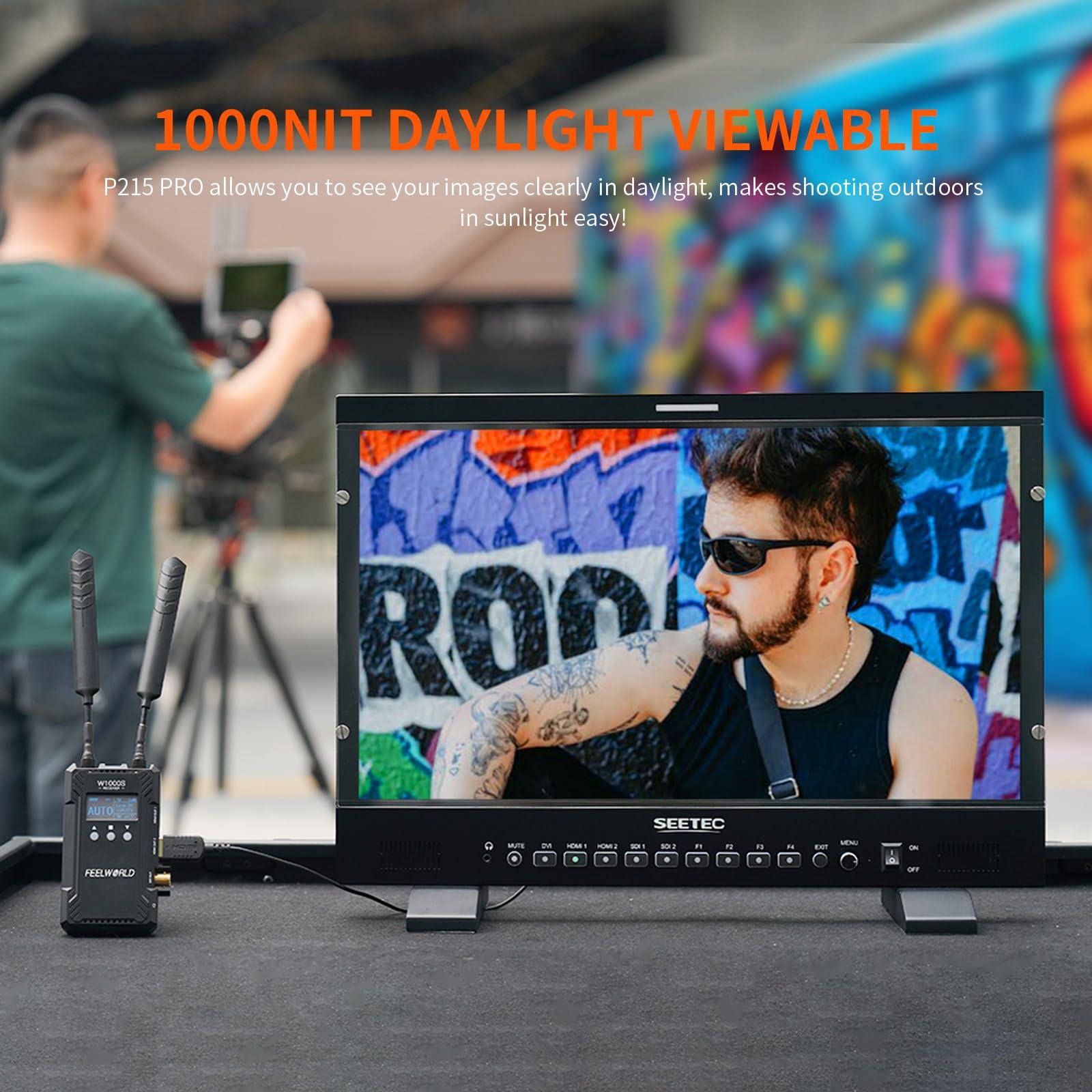 SEETEC SEETEC P215 PRO 21.5" 1000nit Broadcast Director Production Monitor with LUT Waveform HDR, 3G-SDI HDMI Input Output, HDMI Support 4K 60