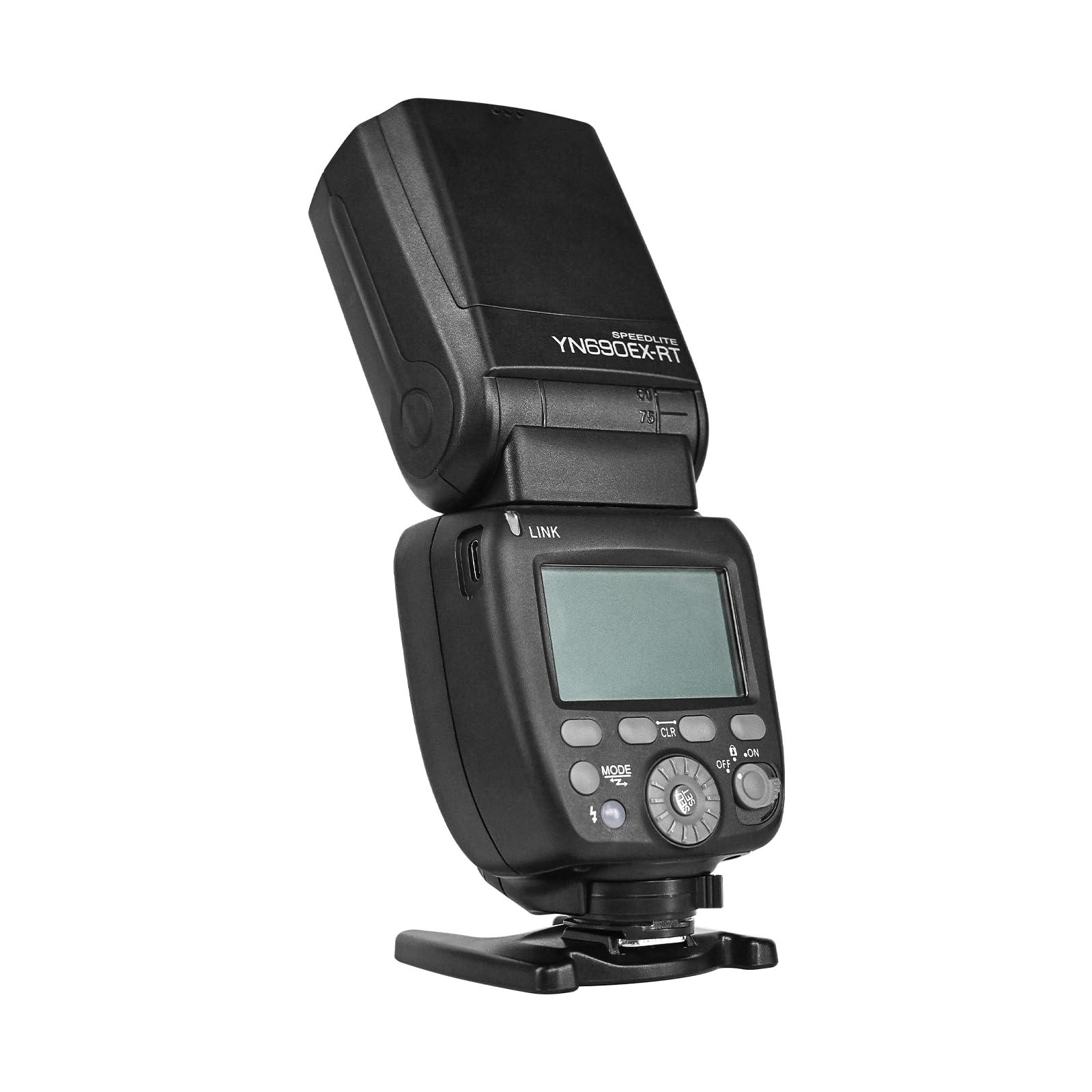YONGNUO YONGNUO YN690EX-RT Wireless Flash Speedlite, GN60 TTL HSS 1/8000s Optical Master and Slave Camera Flash for Canon, 2000mAh Li-ion Battery with Type-C Charging Interface