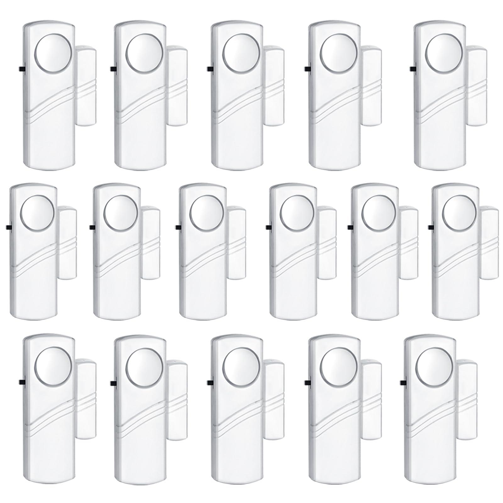 PLOJOP Security Door Window Alarm, 90DB Wireless Sensor Door Window Burglar Alarm, Door Alarms for Kids Safety, Easy Installation Doorbell Alarms for Office House Window Pool (16 Pack)