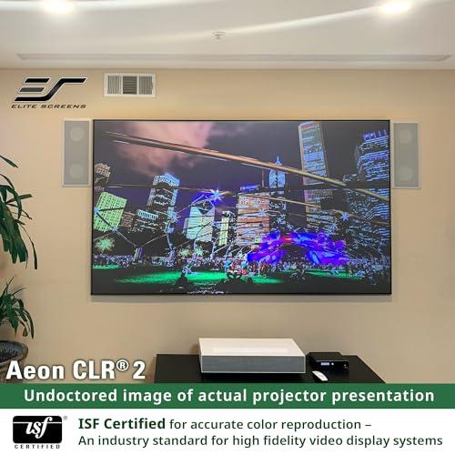 Elite Screens Elite Screens Aeon CLR2, 123-Inch ALR Projector Screen, Edge-Free Fixed Frame, 90% Ambient Light Rejecting, Grey Screen for UST & Short Throw ProjectorsIndoor Movie & Home Theater Screen, AR123H-CLR2