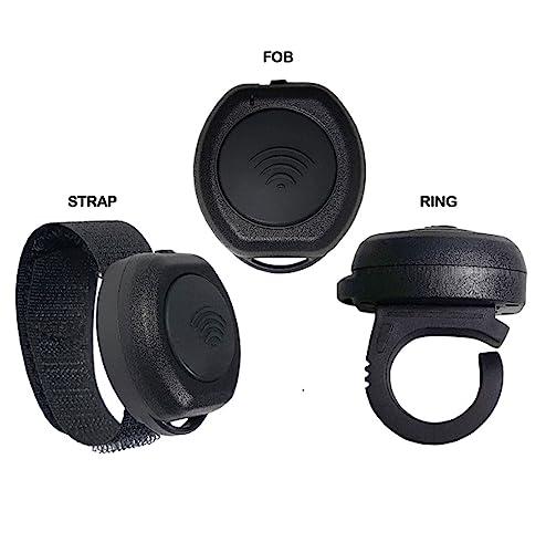 Pryme PRYMEBLU Bluetooth Wireless PTT Button Switch ZELLO, Wave Communicator, ESChat, Unity, Streamwide and Many Other PoC Push-to-Talk Apps (BT-PTT-ZU-Super Mini-Strap)