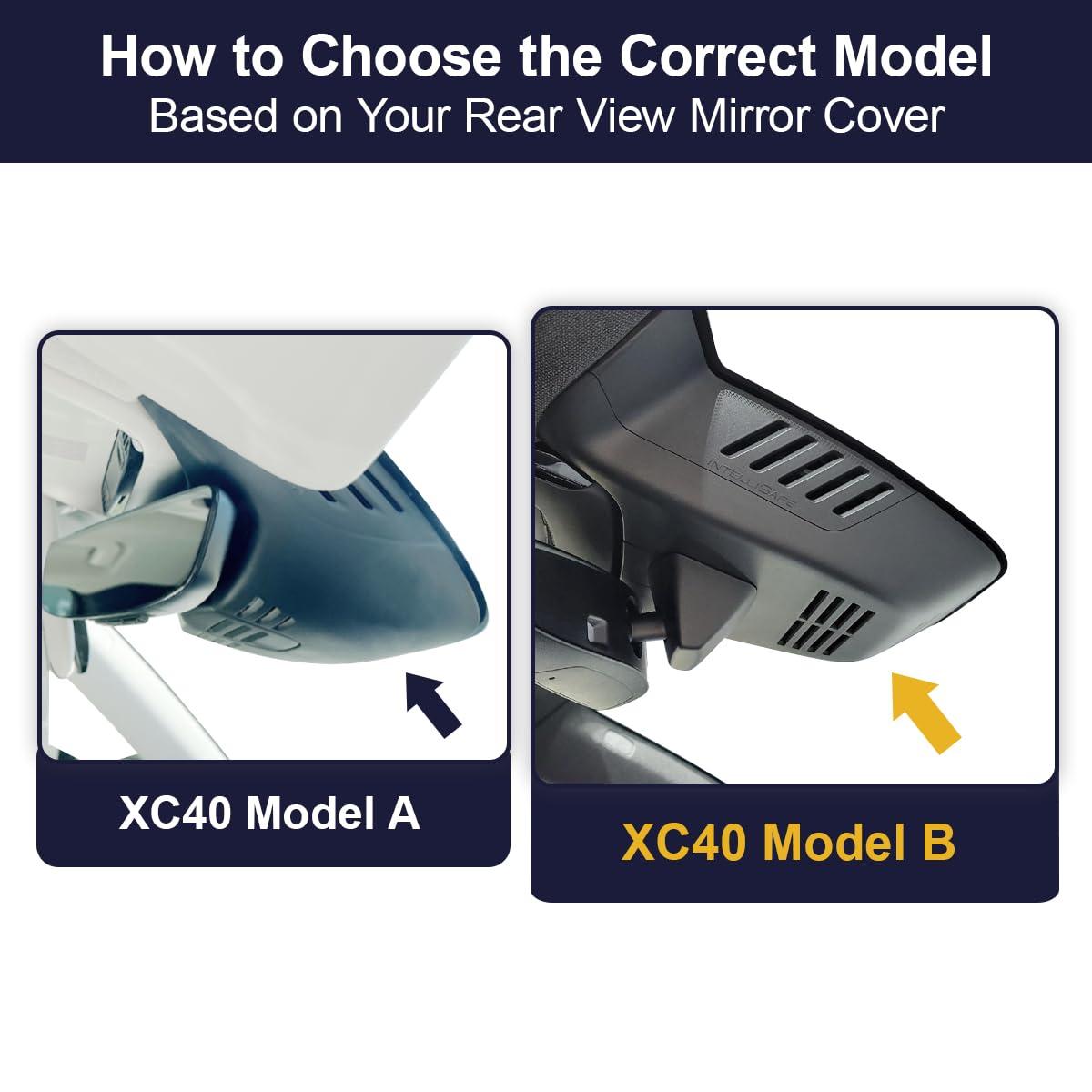 FITCAMX Fitcamx 2K Dual Dash Cam Suitable for Volvo XC40 & XC40 Recharge B4 B5 T4 T5 P8 (Model B), OEM Style, Front 1440P+Rear 1080P HD Video, Loop Recording, WiFi & APP, G-Sensor, Easy to Use, 64GB Card