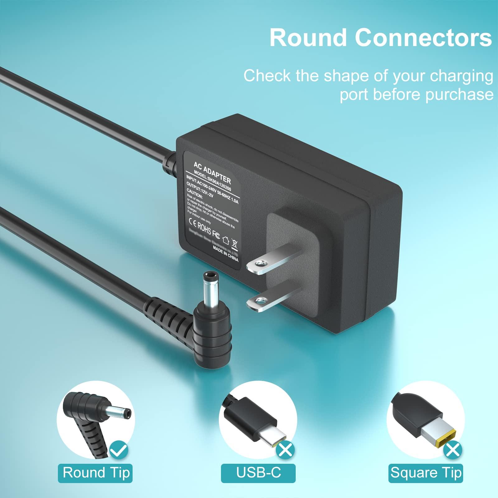 Eaneey Eaneey 12V 2A Laptop Charger for Gateway GWTN116-1 GWNC21524 GWTC116-1 GWTC116-2 GWTN116-3 GWTN141-1 GWTN141-5 GWTN133-1 GWTN156-11 EVOO EV-C-116-5 EV-C-116-6 N11SP3 SAW30-120-2000u Adapter Power Cord