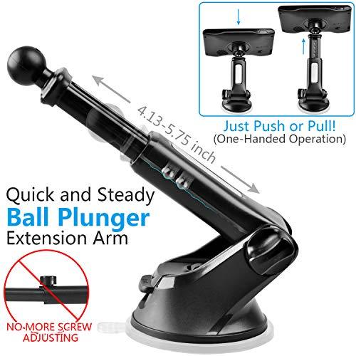 1Zero GPS Suction Cup Mount for Garmin [Quick Extension Arm], Replacement GPS Dash Ball Mount Dashboard Windshield Car Holder for Garmin Nuvi Dezl Drive Drivesmart Zumo Driveassist DriveLuxe StreetPilot RV