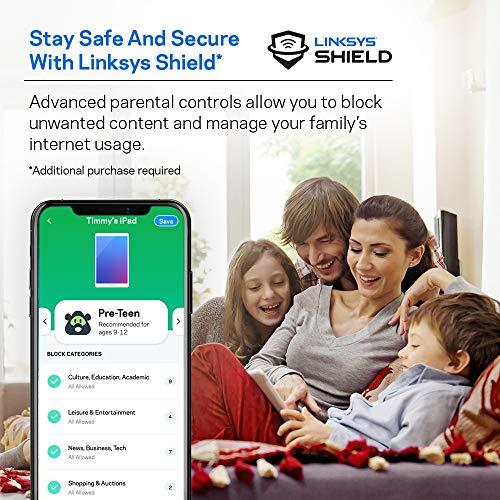 Linksys Linksys WHW0301 Velop Intelligent Mesh WiFi System: AC2200 Tri-Band Wi-Fi Router, Wireless Network for Full-Speed Home Coverage (White, 1-Pack)