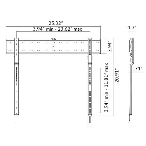 ynVISION.DESIGN ynVISION.DESIGN Ultra Slim Design TV Wall Mount Bracket for OLED TVs | Compatible with LG and Samsung OLED TVs | 43" - 80" (43"-80", Pack of 4)
