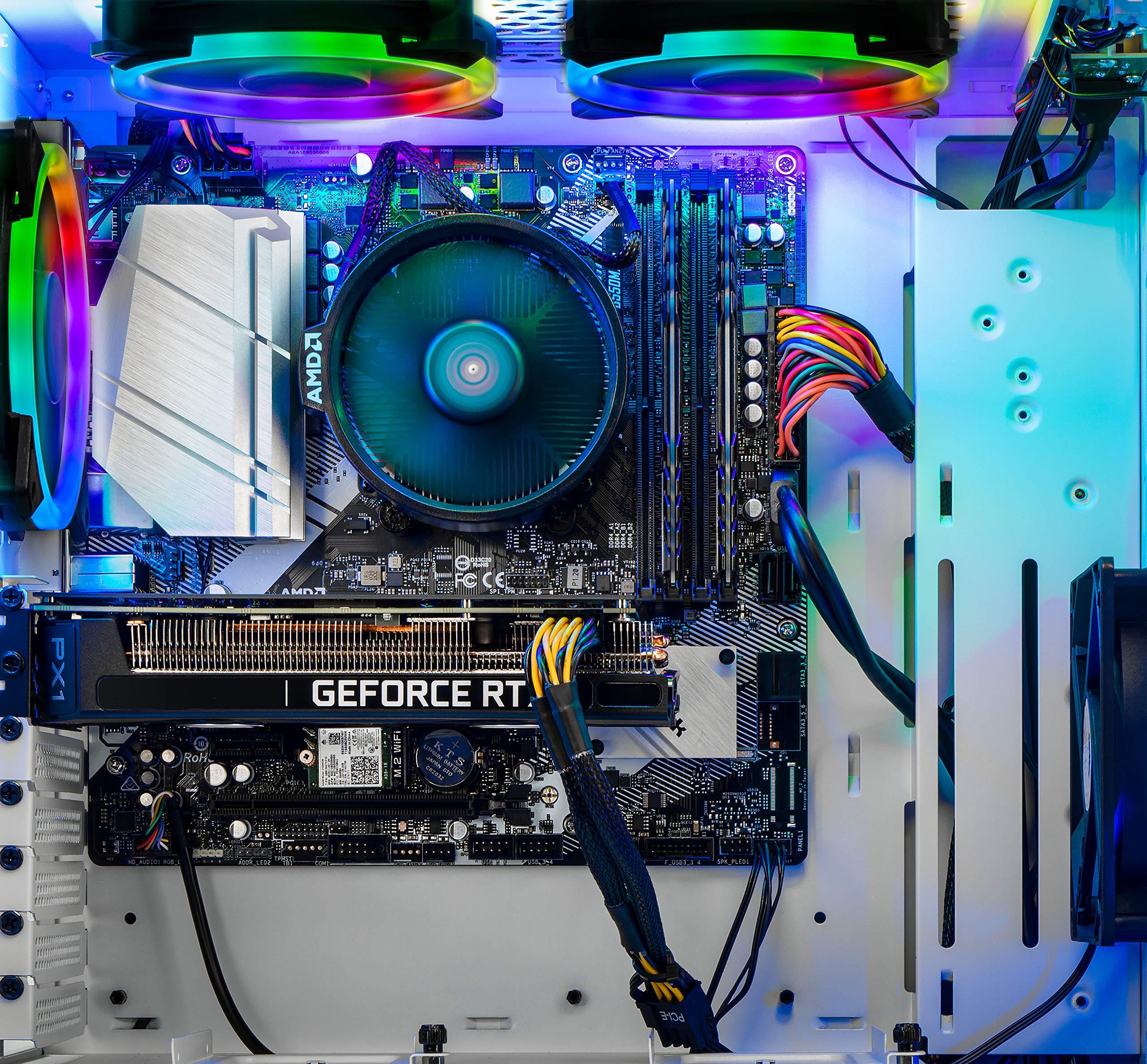 Skytech Gaming SkyTech Archangel 3.0 Gaming Computer PC Desktop - Ryzen 7 3700X 8-Core 3.6GHz, RTX 3060 12GB, 1TB SSD, 16GB DDR4 3200, RGB Fans, AC WiFi, 600W Gold PSU, Windows 11 Home 64-bit, White