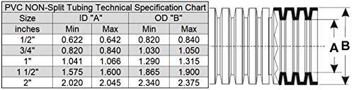 HydroMaxx HydroMaxx® Flexible Corrugated PVC Non-Split Tubing and Convoluted Wire Loom - UV Stabilized - Rated for Outdoor Use (1" dia x 100 ft, Black)