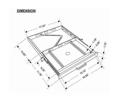 Adesso Adseeo Keyboard Drawer Industrial 1u Universal Keyboard Drawer with Metal Appearance (MRP-1C)