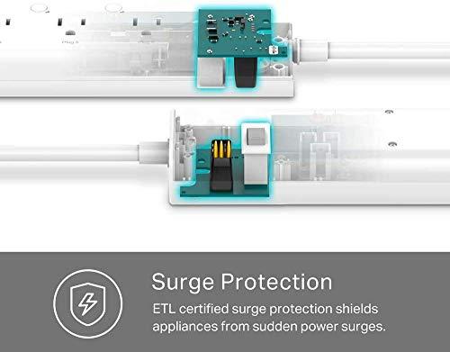 Kasa Smart Kasa Smart Plug Power Strip HS300, Surge Protector with 6 Individually Controlled Smart Outlets and 3 USB Ports, Works with Alexa & Google Home, No Hub Required , White