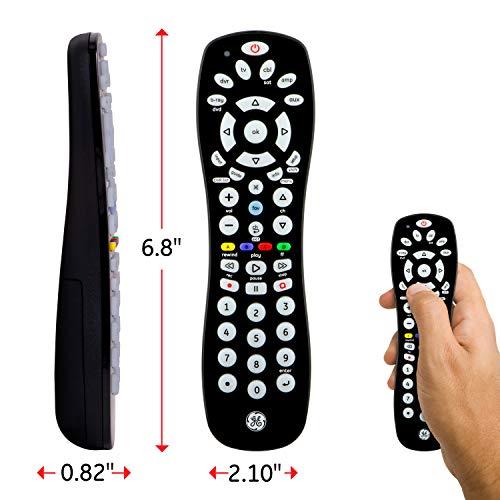 GE home electrical GE Universal Remote Control for Samsung, Vizio, Lg, Sony, Sharp, Roku, Apple TV, TCL, Panasonic, Smart TVs, Streaming Players, Blu-Ray, DVD, 6-Device, Black, 34459