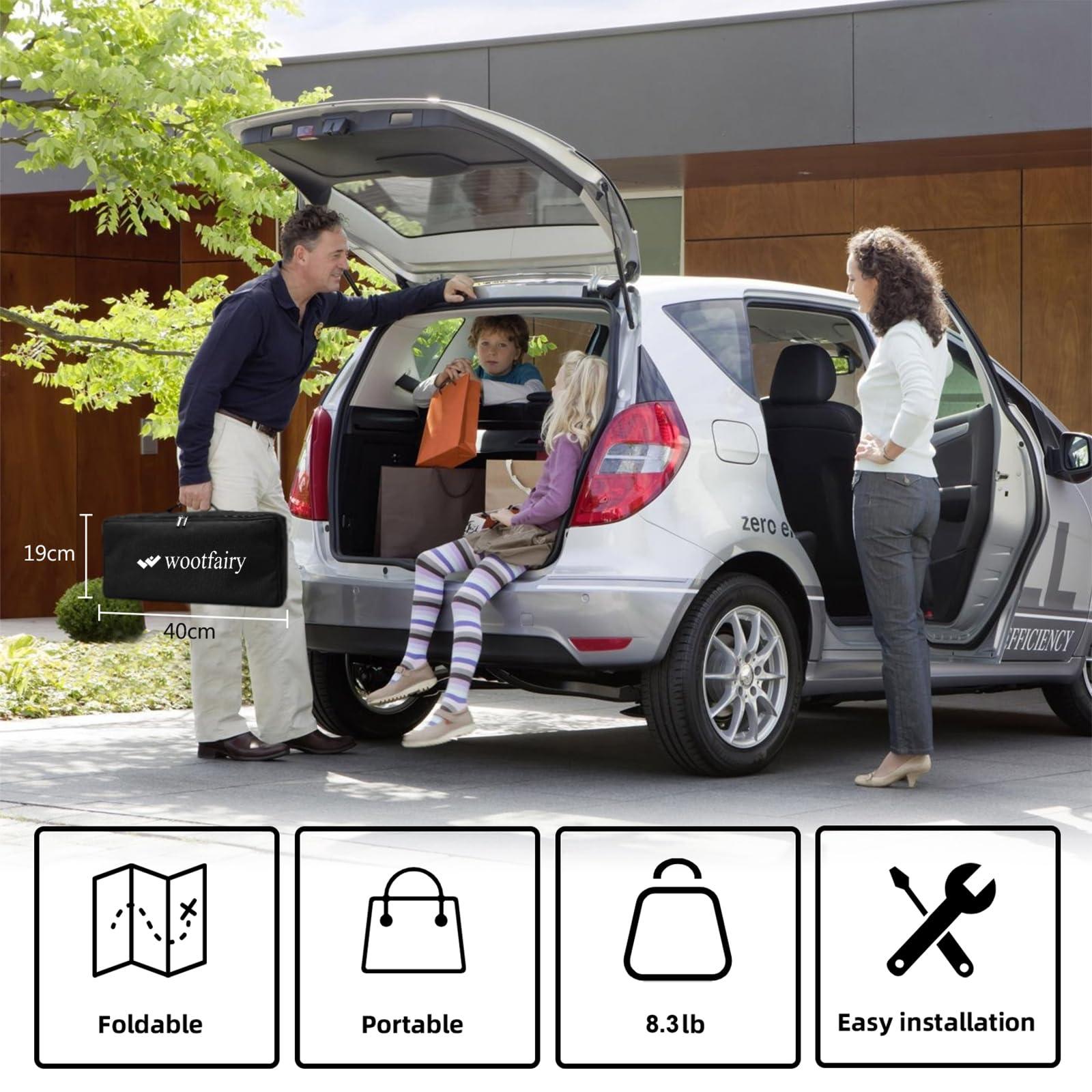 wootfairy Projector Screen with Stand, Wootfairy 100 inch Foldable and Portable Projection Screen 16:9 4K HD Rear Front Wrinkle-Free Movie Screen with Carry Bag for Indoor Outdoor Home Theater Backyard Cinema