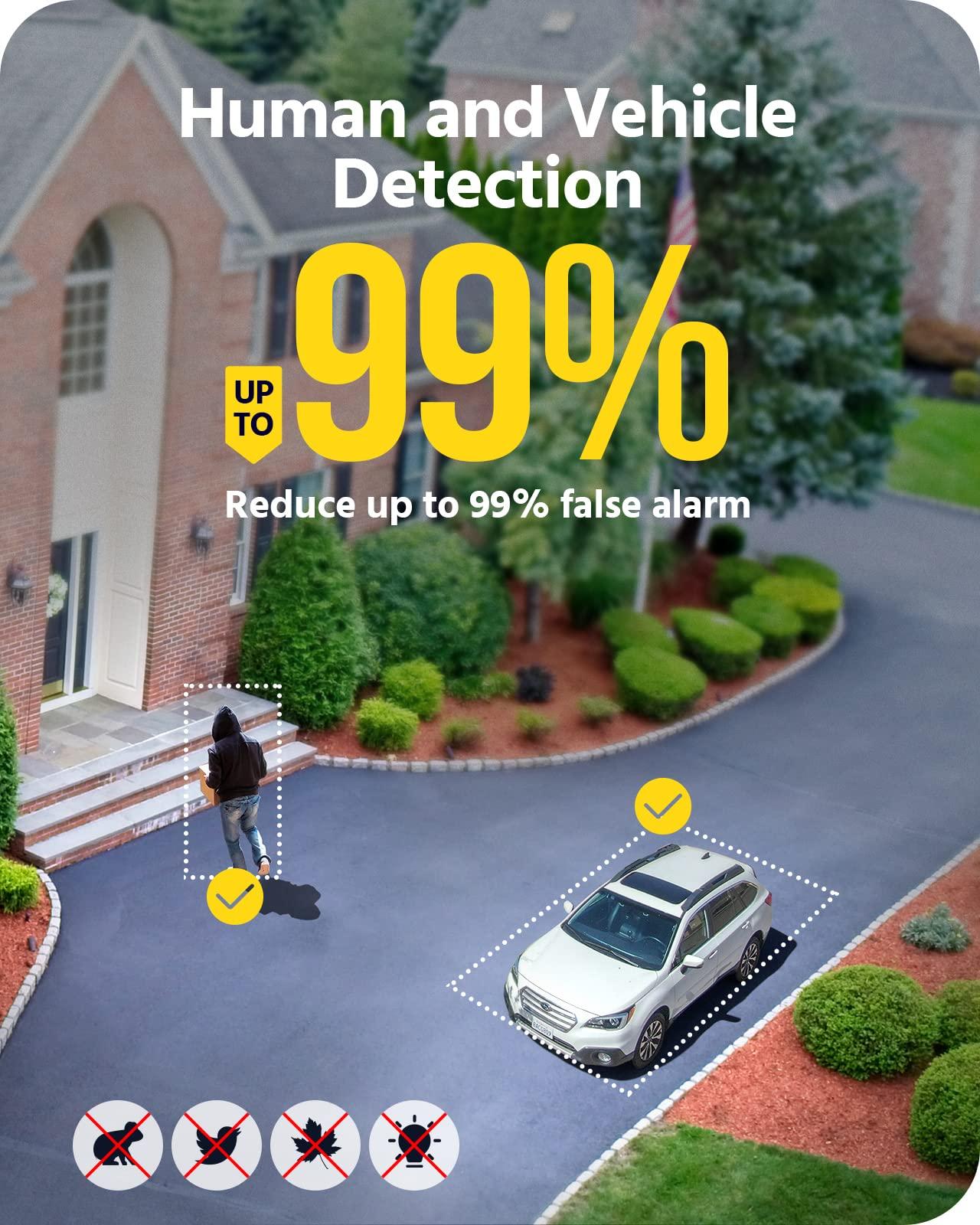 ANNKE ANNKE H800 4K Security Camera System w/AI Human Vehicle Detection, 8MP 8CH NVR with 4TB HDD and 8X PoE Turret 4K Cameras w/Audio Recording, IP67 Weatherproof, 120dB WDR, 100ft EXIR Night Vision