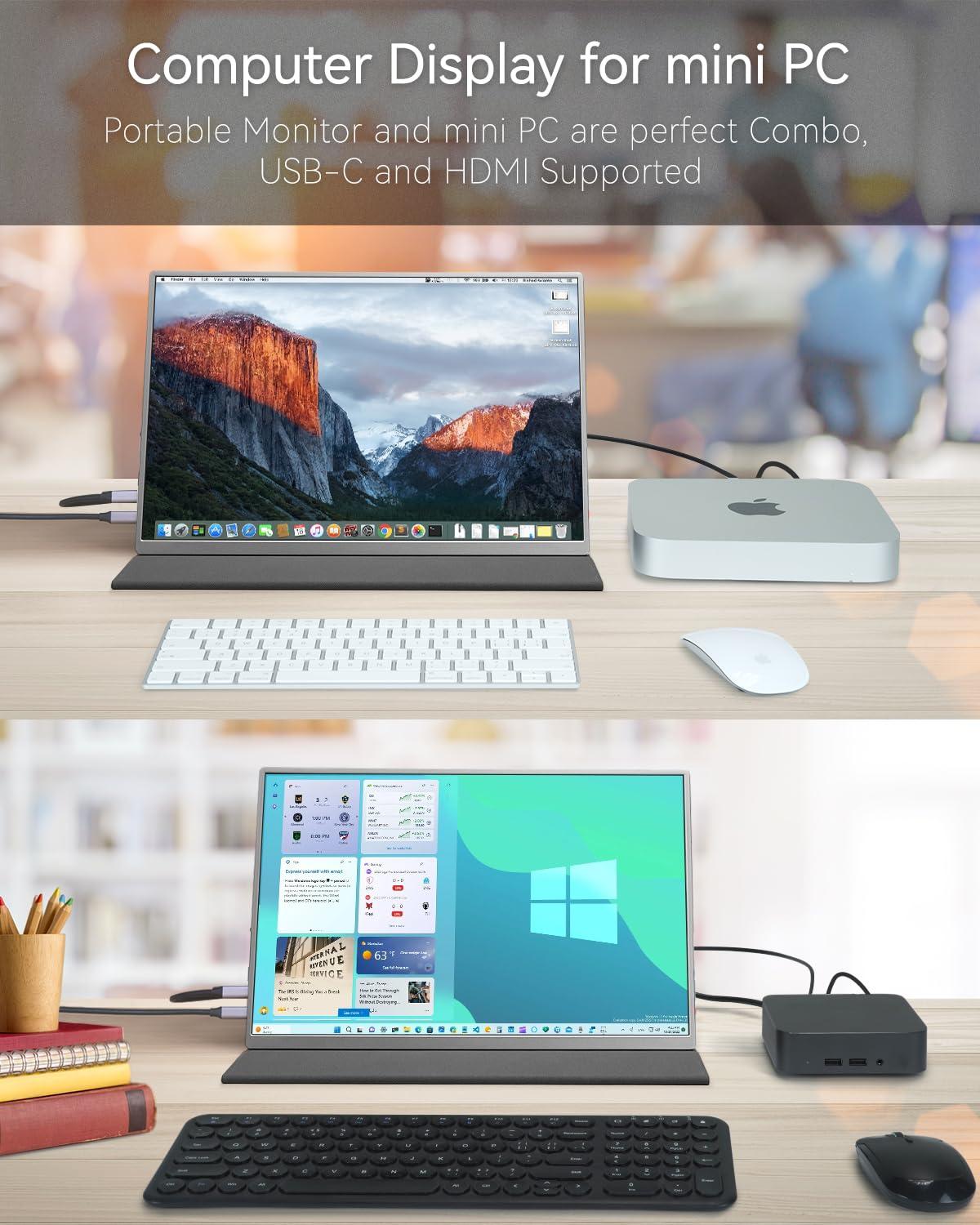 Intehill Intehill 4K Portable Monitor for Laptop, MacBook and Mini PC High-end 13.4 inch Small Computer Monitor with Golden Ratio 16:10 and Resolution 3840x2400 U13NA