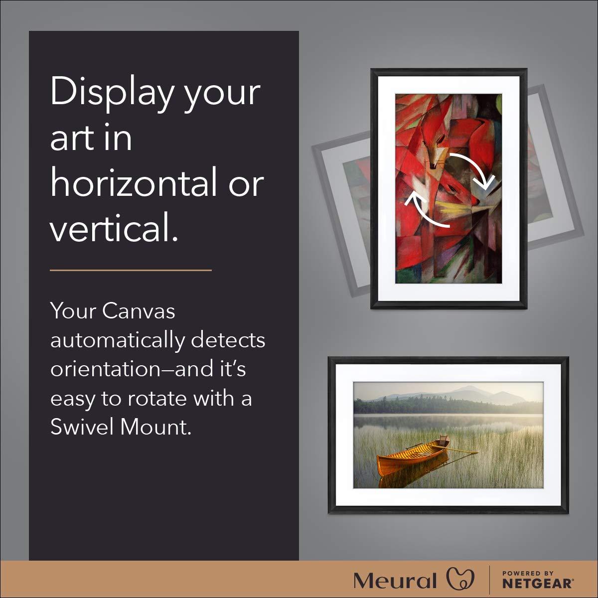 Meural Meural Canvas II – The Smart Art Frame with 21.5 in. HD Digital Canvas That Renders Images and Photography in Lifelike Detail | 16X24 Black Frame | WiFi-Connected | Powered by NETGEAR (MC321BL)