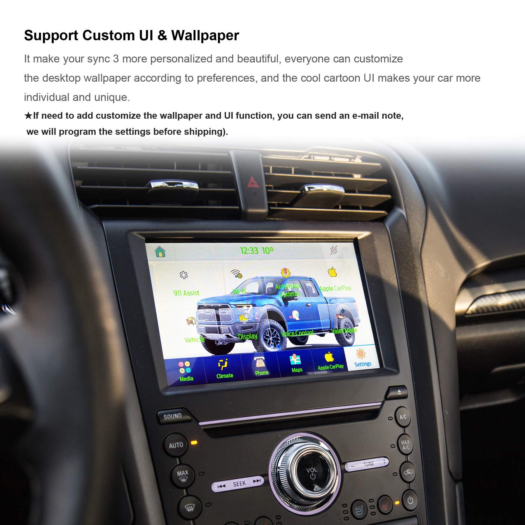 TIKSCIENCE TIKSCIENCE SYNC 2 to SYNC 3 Upgrade Kit 8-Inch Touch Screen Fit for Ford Lincoln Explorer SYNC3.4 MyFord Touch/Support Carplay with GEN IV APIM Module, USB Hub, Navigation