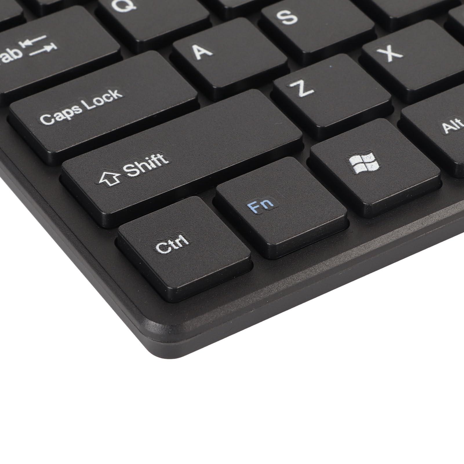 FOSA Keyboard Mouse Combo, Waterproof Keyboard and Mouse Set with LED Indicator for PC Laptop, Quiet and Ergonomic (black)