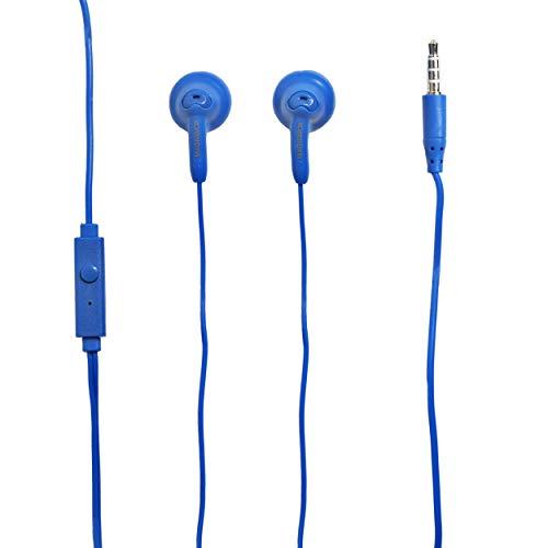 Magnavox Magnavox MHP4820M-BL Gummy Earbuds with Microphone in Blue | Available in Pink, Purple, White, Black, & Blue | Earbuds Gummy | Extra Value Comfort Stereo Earbuds | Durable Rubberized Cable |