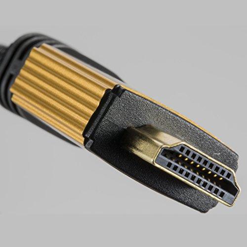 NTW NTW PURE PRO 4K HDMI Cable 12FT High Speed 18Gbps HDMI 2.0 Cable, 4K HDR, Ultra HD Cable 3D, 2160P, 1080P, Ethernet, Audio Return(ARC), Compatible PS5, PS4/3, UHD TV, Blu-ray, PC, Xbox, gold/black