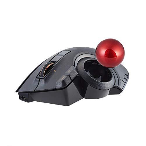 ELECOM ELECOM EX-G Pro Trackball Mouse, Wired, Wireless, Bluetooth, Thumb Control, 8-Button Function, Ergonomic Design, Optical Gaming Sensor, Smooth Red Ball, Windows11, macOS (M-XPT1MRBK)