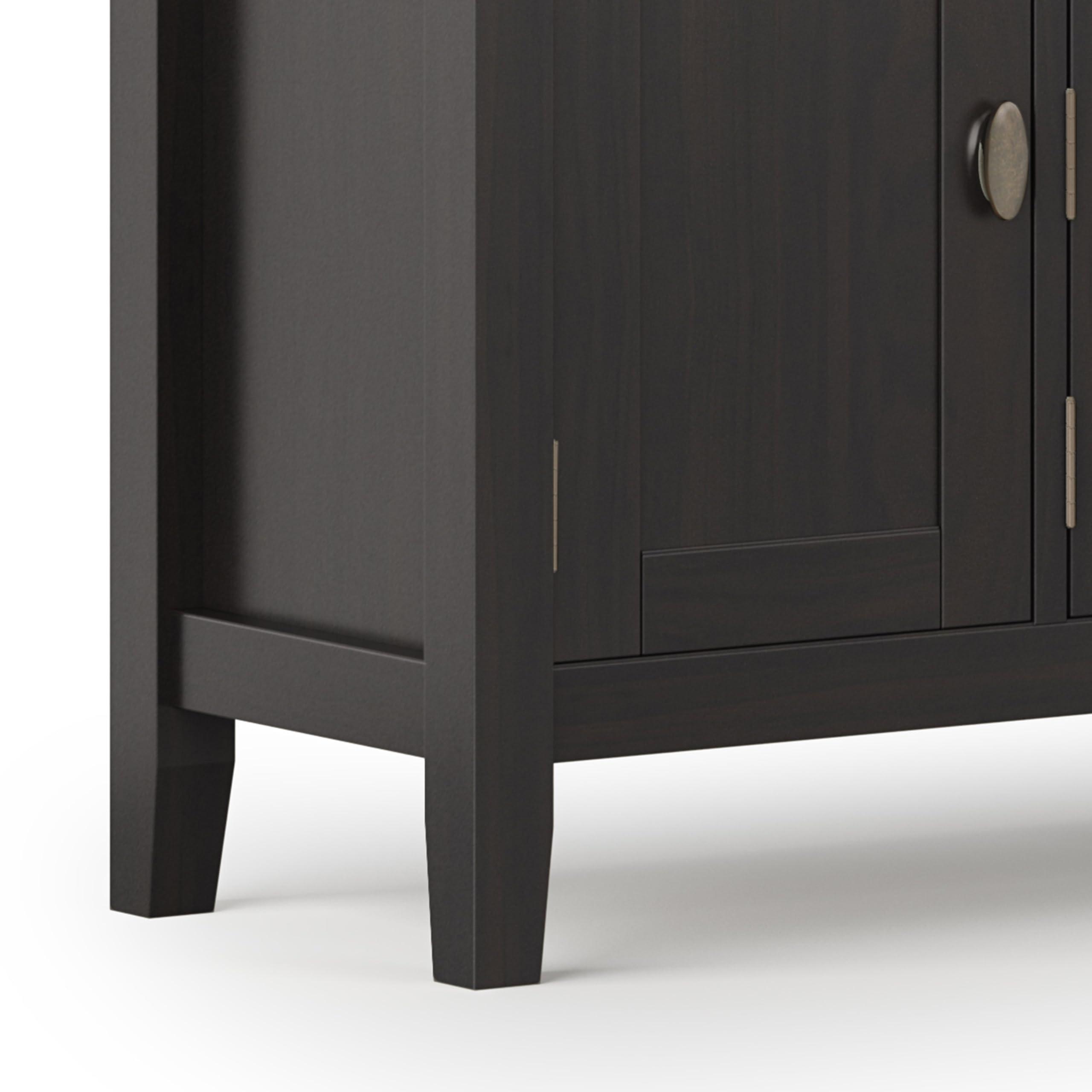 SIMPLIHOME SIMPLIHOME Redmond SOLID WOOD 72 inch Wide Transitional TV Media Stand in Hickory Brown For TVs up to 80 inches for the Living Room and Entertainment Center