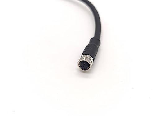 Elecbee Elecbee M8 Connector Female Straight Single Ended Cable 1Meter Length (A Code 8 Pin)