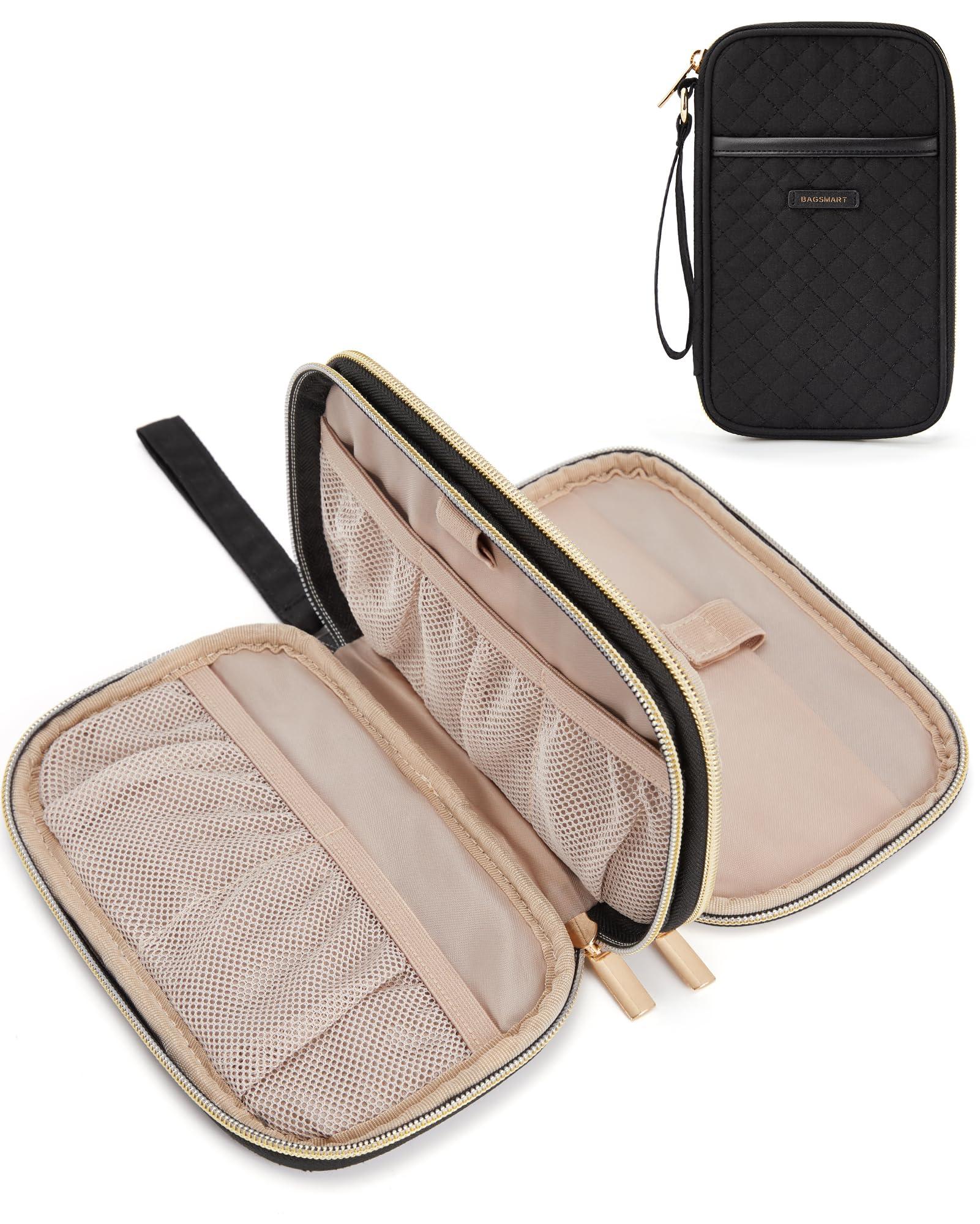 BAGSMART BAGSMART Electronic Cord Cable Organizer Travel Bag Case, Double Layers Tech Electronic Bag, Essentials for Charger, Cable, Phone, Flash drive, Black