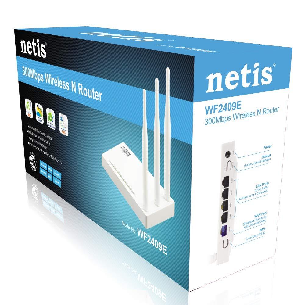 Netis Netis WF2409E 300Mbps High-Speed Wireless N Router | Smart 3 x 5dBi High Gain Antennas with Parental Control for Computers, Smartphones, Wireless Cameras