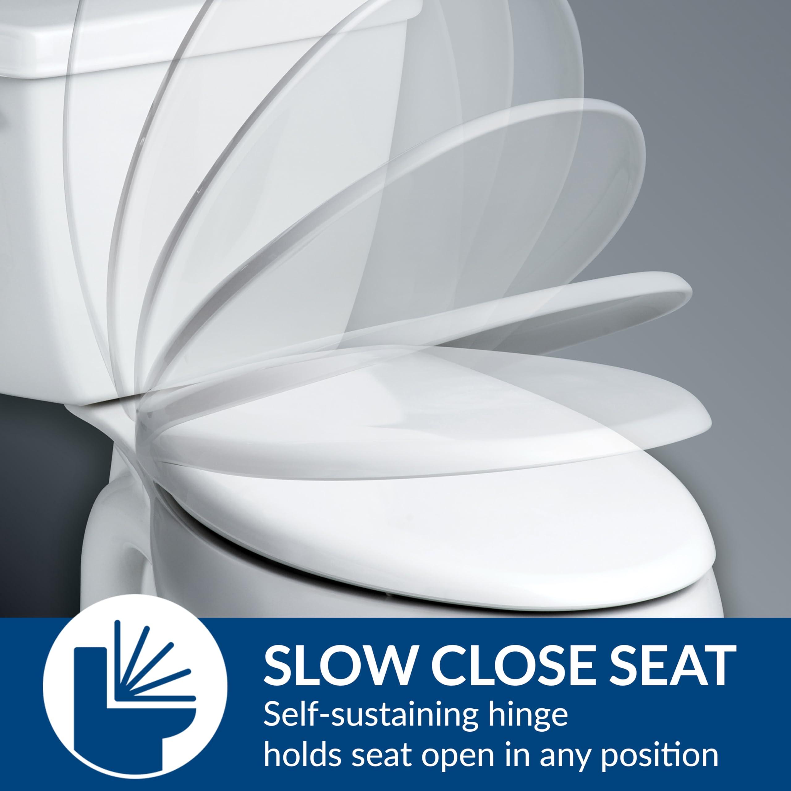 Bemis Bemis 7900TDGSL 000 Commercial Heavy Duty Front Plastic Toilet Seat with Cover Will Slow Close, Never Loosen & Reduce Call-Backs, Elongated, White