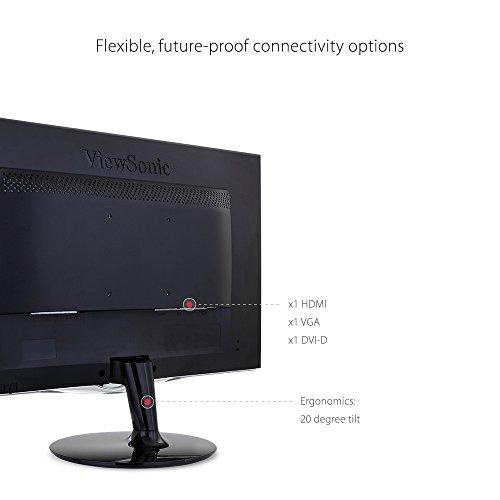 ViewSonic ViewSonic VX2452MH 24 Inch 2ms 60Hz 1080p Gaming Monitor with HDMI DVI and VGA inputs, Black