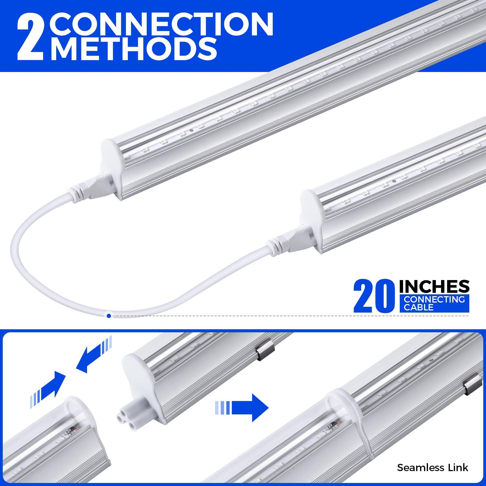 Barrina Barrina UV LED Blacklight Bar, 9W 2ft, T5 Integrated Bulb, Black Light Fixture for Blacklight Poster Halloween Decorations and Christmas Party, Fun Atmosphere with Built-in ON/Off Switch(4-Pack)