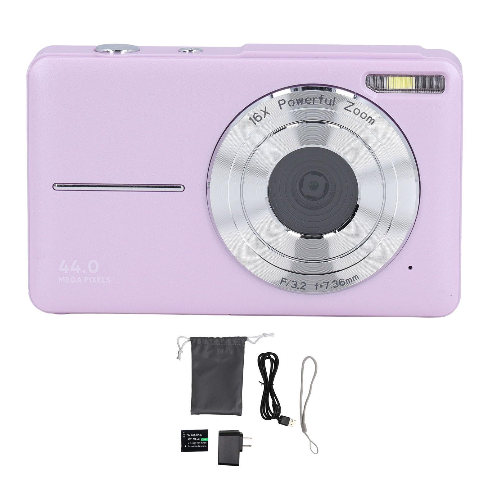 Sanpyl Digital Camera, FHD 1080P 44MP Autofocus Vlogging Camera with 2.5in IPS HD Screen, 16X Digital Zoom, Anti Shake Compact Small Vedio Camera for Boys Girls Kids ()