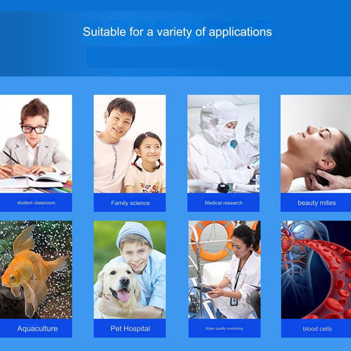 DESHVA Biological Microscope Profesional, Monocular Microscope with Display, with Placing Table Movable Spotlight, Wide Angle Observation, 5000x, with Display-7\" Screen