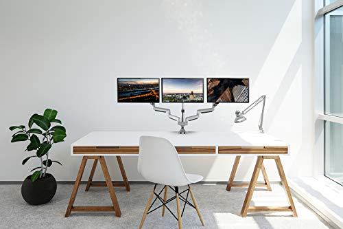TechOrbits TechOrbits Universal Desk Mount for Triple Monitor - Fits Three 13-30\" Monitors with Swivel & Clamp